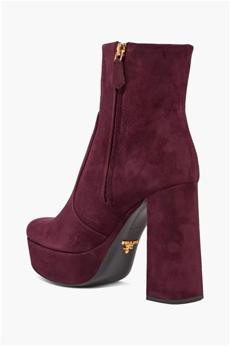 prada peep toe suede platform ankle boots|prada ladies ankle boots.